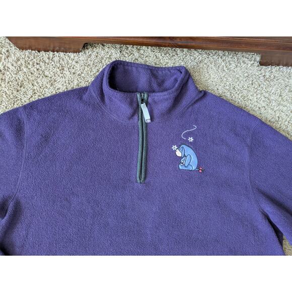 Vintage Disney Eeyore 1/4 Zip Fleece Womens 22W Purple Winter Pooh Igor Holiday - Picture 8 of 8